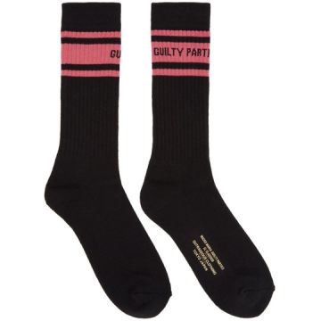 黑色 & 粉色滑板袜