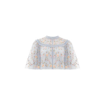 Sweet Petal Embroidered Tulle Cape