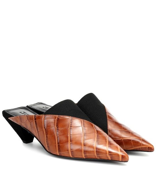Joilette鳄鱼纹皮革穆勒鞋展示图