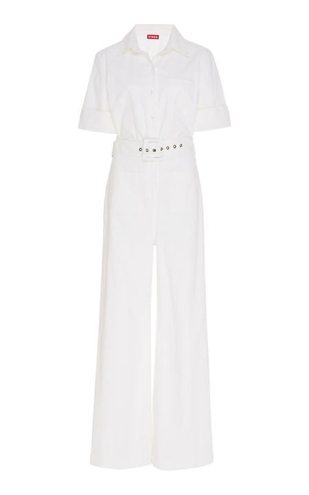 Zavey Belted Linen-Cotton Wide-Leg Jumpsuit展示图