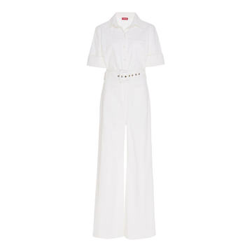 Zavey Belted Linen-Cotton Wide-Leg Jumpsuit