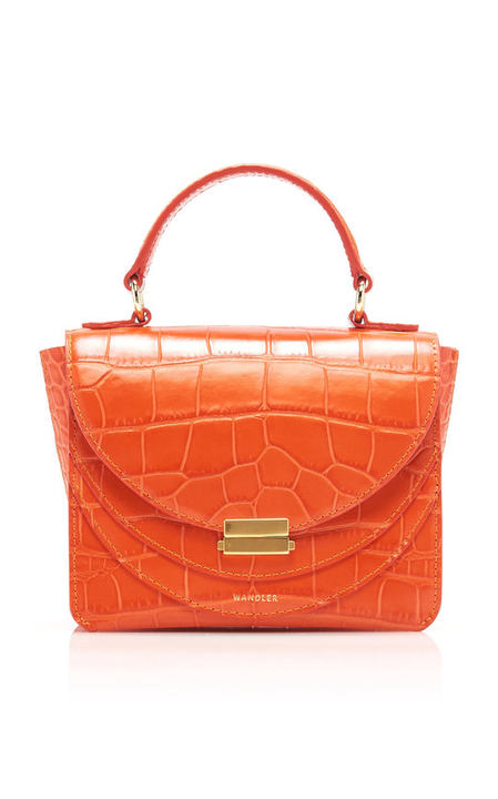 Luna Mini Croc-Effect Leather Bag展示图