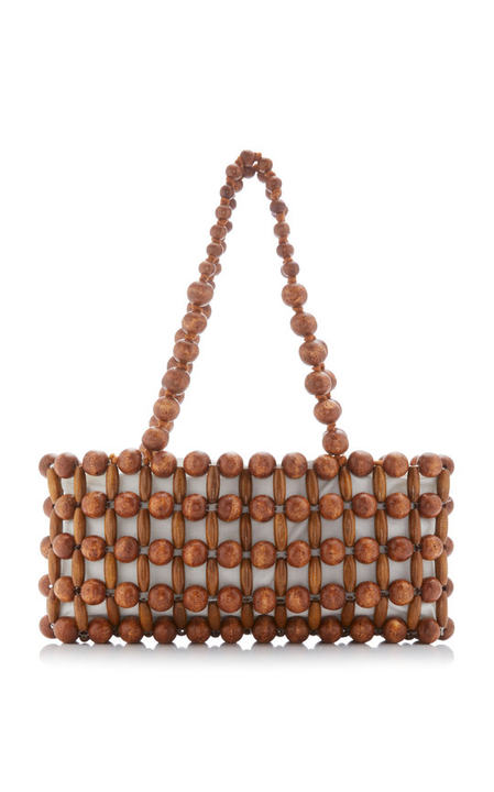 Cora Mahogany Beaded Shoulder Bag展示图