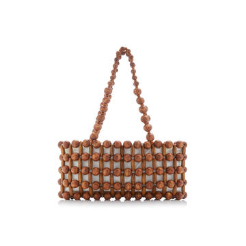 Cora Mahogany Beaded Shoulder Bag