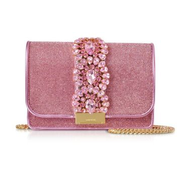 Cliky Light Rose Crystals Clutch