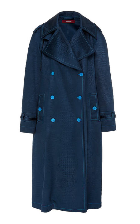 Rania Croc-Effect Cady Trench Coat展示图