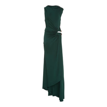 Asymmetric Ruched Jersey Gown