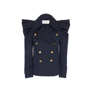 Wool-Blend Gabardine Butterfly Peacoat