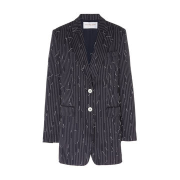 Broken Pinstriped Cotton Boyfriend Blazer