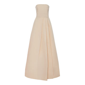 Silk-Faille Strapless Gown