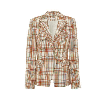 Miller Dickey Double-Breasted Plaid Blazer