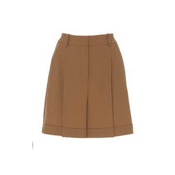 Wool Serge Pleated Shorts