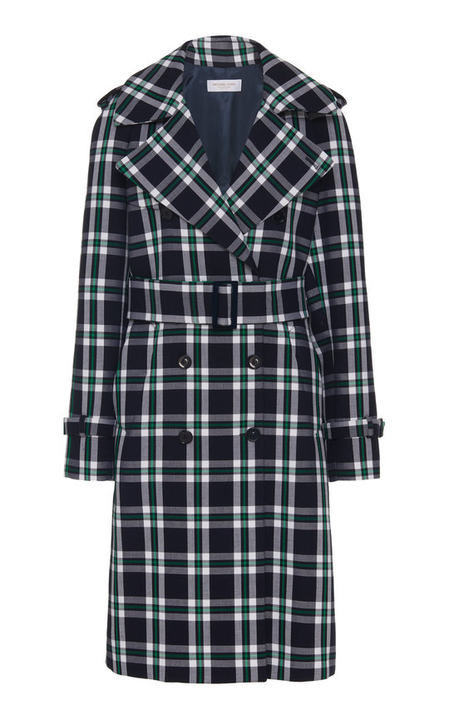 Tartan Cotton Trench Coat展示图