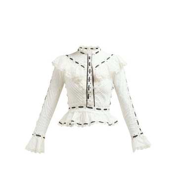 Honour pintuck broderie-anglaise blouse