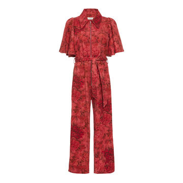 Mimi Printed Cotton Wide-Leg Jumpsuit