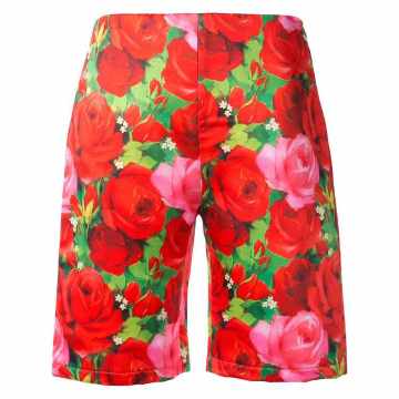 tailored rose print shorts