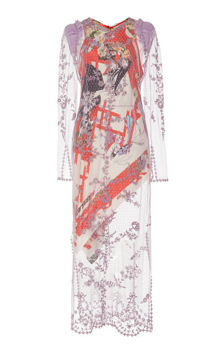 Beyla Tulle-Overlay Printed Scarf Dress展示图