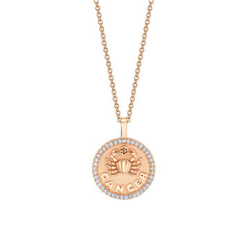 18K Gold Cancer Zodiac Necklace