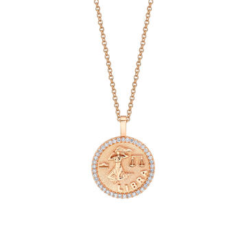 18K Gold Libra Zodiac Necklace