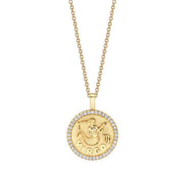 18K Gold Virgo Zodiac Necklace