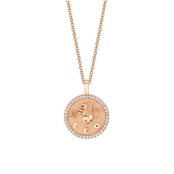 18K Gold Leo Zodiac Necklace