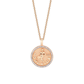 18K Gold Aquarius Zodiac Necklace