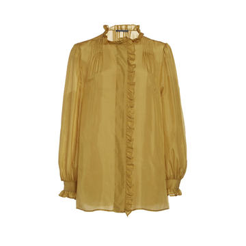 Silk Cloth Ruffled Shirt