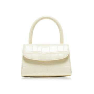 Mini Croc-Effect Leather Top Handle Bag