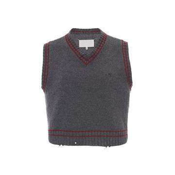 Cropped Wool-Blend Sweater Vest