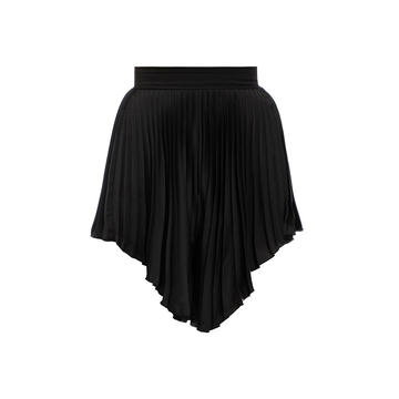 High-Waist Pleated Satin Shorts