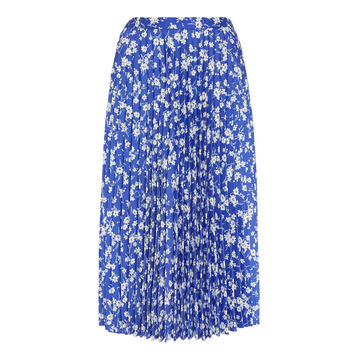 Tracy Pleated Floral-Print Chiffon Skirt