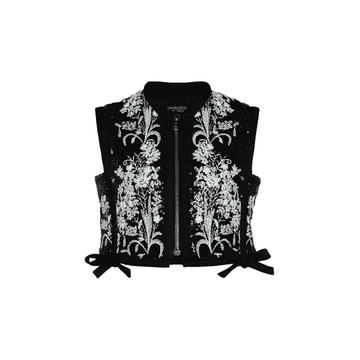 Embroidered Cropped Vest