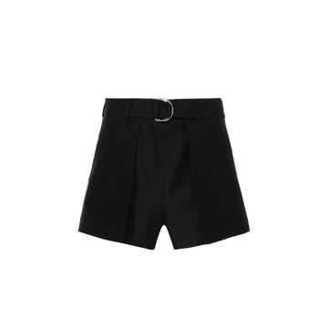 Wool-Silk Blend Gabardine Mini Shorts