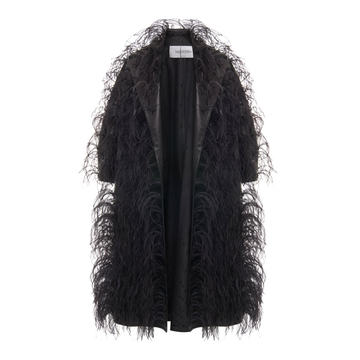 Feathered Midi Coat