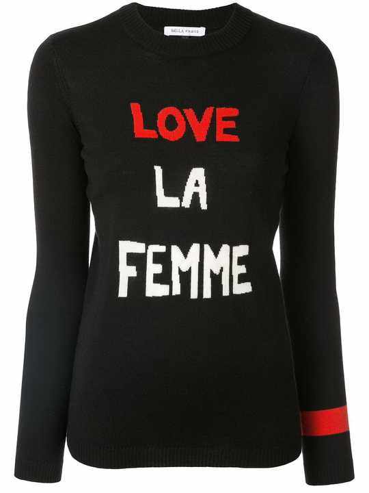 Love La Femme标语毛衣展示图