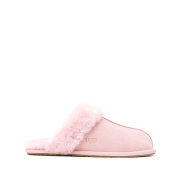 shearling logo slippers