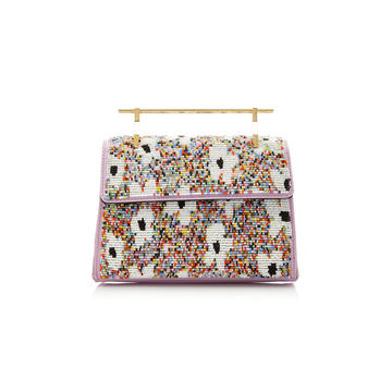 M2Malletier X Pura Utz Mini Muse Multicolored Floral Beaded Clutch