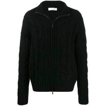 zipped cable knit jumper