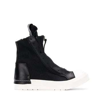 zipped high top sneakers