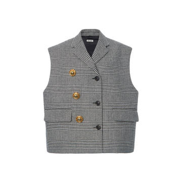 Checked Cady Vest