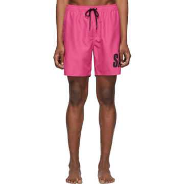 粉色 Timothy Accordion Logo 泳裤