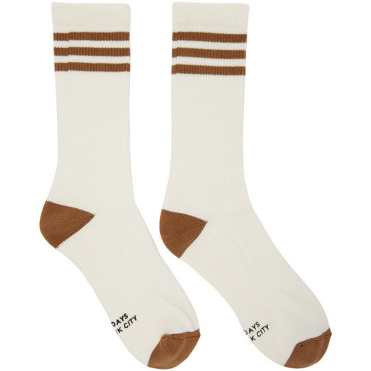 White & Brown Athlete Socks展示图
