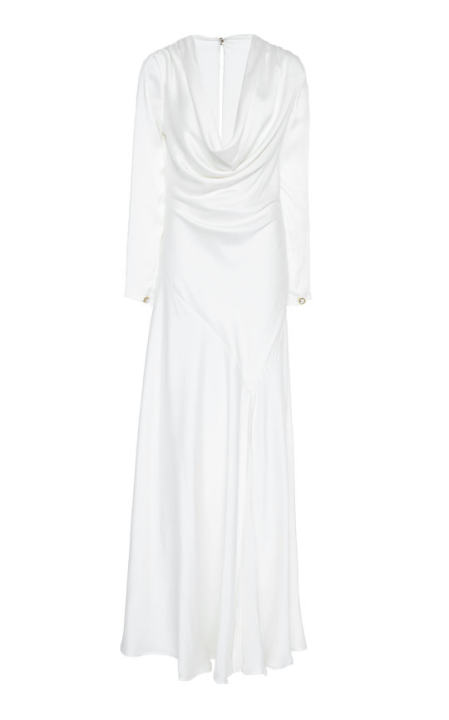 Venus Stretch-Silk Satin Draped Gown展示图