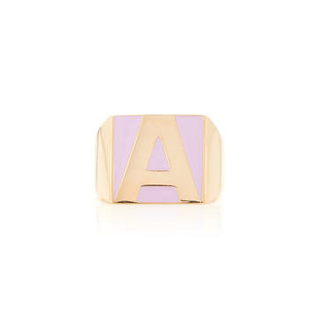 SuperLou Lavender Enamel Letter Ring