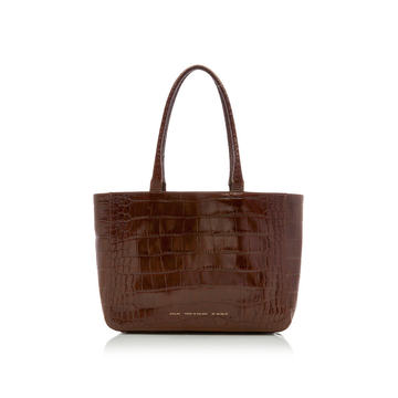 Croc-Effect Leather Tote