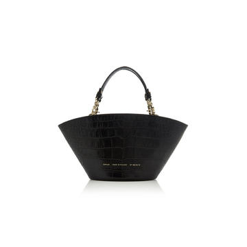 Small Croc-Effect Leather Tote