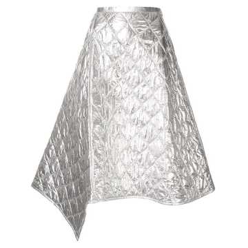 diamond panelled asymmetric skirt
