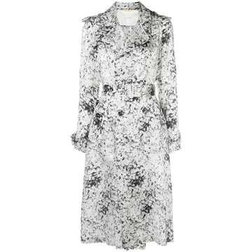 abstract print trench coat