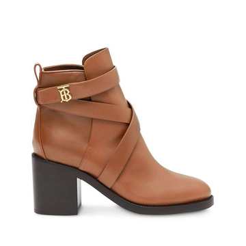 Monogram Motif Leather Ankle Boots