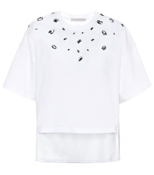 Crystal-embellished cotton T-shirt展示图